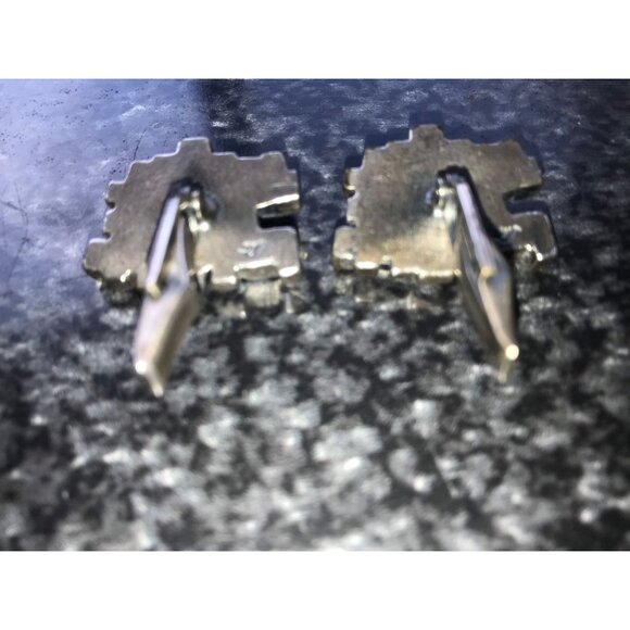 Vtg 1970's Guy Vidal Signed Cuff Links Brutalist Modernist Cubist Abstract - Picture 7 of 9